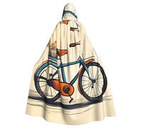 MJHKXLJ Retro bicycle Prints Hooded Cloak for Halloween, Role-Playing, and Costume Parties