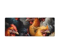 MJHKXLJ Roosters Dressed in Many Colors Printed Extra Large Mouse pad Mousepad Computer Office Gaming Keyboard Thickened Version 12x31.5in