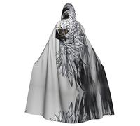 MJHKXLJ Sketching an eagle Prints Hooded Cloak for Halloween, Role-Playing, and Costume Parties