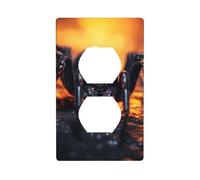 MJHKXLJ Spider in The Light Printed Double Socket Wall Panel Electrical Socket Cover Plate Shatter Decoration Durable 4.5x2.76in