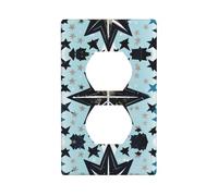 MJHKXLJ Stars Eastern Stars Printed Double Socket Wall Panel Electrical Socket Cover Plate Shatter Decoration Durable 4.5x2.76in