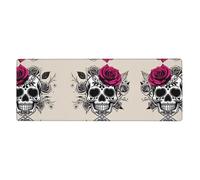 MJHKXLJ Sugar Horror Skull Flowers Rose Printed Extra Large Mouse pad Mousepad Computer Office Gaming Keyboard Thickened Version 12x31.5in