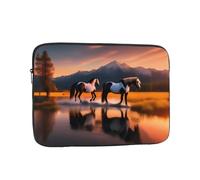 MJHKXLJ Sunsets Lake Horses Prints Portable Laptop Sleeve Case 17 inch for Shockproof Protection and Lightweight Travel
