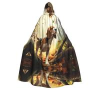 MJHKXLJ Tame Beagle Prints Hooded Cloak for Halloween, Role-Playing, and Costume Parties