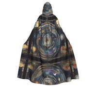 MJHKXLJ Tarot Compass Prints Hooded Cloak for Halloween, Role-Playing, and Costume Parties