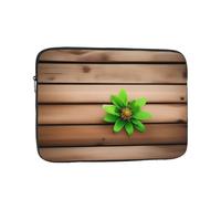 MJHKXLJ Teal Flower on Wooden Plank Prints Portable Laptop Sleeve Case 17 inch for Shockproof Protection and Lightweight Travel