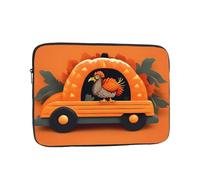 MJHKXLJ Thanksgiving Turkey on Pumpkin Car Prints Portable Laptop Sleeve Case 12 inch for Shockproof Protection and Lightweight Travel