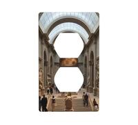 MJHKXLJ The Metropolitan Museum of Art in New York Printed Double Socket Wall Panel Electrical Socket Cover Plate Shatter Decoration Durable 4.5x2.76in