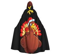 MJHKXLJ Turkey with cherries on its back Prints Hooded Cloak for Halloween, Role-Playing, and Costume Parties