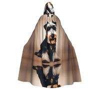 MJHKXLJ Well-behaved schnauzer Prints Hooded Cloak for Halloween, Role-Playing, and Costume Parties