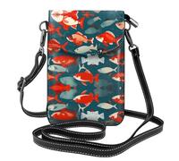 MJHKXLJ Wild Animal Hunting Fish Printed Ladies' mobile phone with leather foreskin, crossbody flip cover, small adjustable shoulder strap