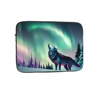 MJHKXLJ Wolves Howl in The Northern Lights Prints Portable Laptop Sleeve Case 17 inch for Shockproof Protection and Lightweight Travel