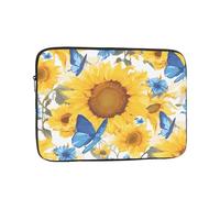 MJHKXLJ Yellow Sunflowers with Blue Butterflies Prints Portable Laptop Sleeve Case 12 inch for Shockproof Protection and Lightweight Travel