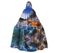 MJHKXLJ Yellowstone National Park Prints Hooded Cloak for Halloween, Role-Playing, and Costume Parties