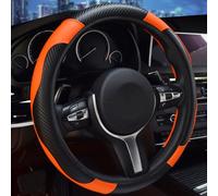 MJHVGTFRF Steering Wheel Covers for Vauxhall Vivaro-e Life L 2020 2021 2022 2023 2024 2025, Elastic Carbon Microfiber Leather Steering Wheel Protector Car Accessories,Orange