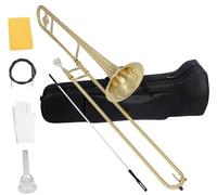 MJHYUGR Bb Tenor Trombone Piccolo Marching Trombone Instrument With Mouthpiece Case
