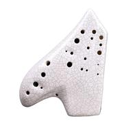 MJHYUGR Single White Three Tube Professional Ocarina Advanced Alto C Key Ceramics Ocarina