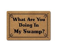 MjiejieM Funny Doormats What are You Doing in My Swamp Indoor Floor Welcome Mat for Entrance Way Rubber Back for Front Door Indoor Outdoor Cute Rugs 23.6"(L) x 15.7"(W)