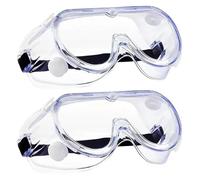 MJINA Anti-Fog Safety Goggles Over Glasses Vented Protective Clear Lens Splash Eye Protection Soft Lightweight Eyewear Lab Chemical(Non-Vent 10Pcs)