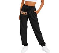 MJIQING Joggers Women's Halloween Print Jogger Thermal Drawstring Sweatpants Loungwear Lightweight Athletic Workout Jogging Bottoms Activewear Women Elastic Lounge Casual Pants Black