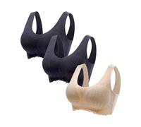 MJIQING Racer Back Bra 3PC Women's Lace Bra Underwear No Steel Ring Gathering Sleep Bra Soft Breathable Bras Lightweight Comfortable Bra for Daily, Sleep