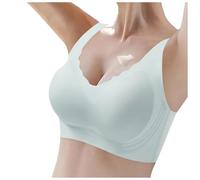 MJIQING White Bras for Women Sport Bras for Women Non Wired Push Up Bralettes Ladies Yoga Fitness Sport Bras Comfort Breathable Stretch Action Leisure Wirefree Bras for Female, Z00 Light Blue