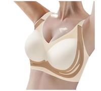 MJIQING Wireless Bra Sport Bras for Women Non Wired Push Up Bralettes Ladies Yoga Fitness Sport Bras Comfort Breathable Stretch Action Leisure Wirefree Bras for Female, Z01 White
