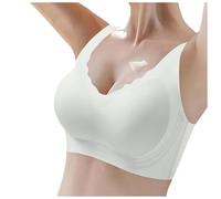 MJIQING Women's Bras Sport Bras for Women Non Wired Push Up Bralettes Ladies Yoga Fitness Sport Bras Comfort Breathable Stretch Action Leisure Wirefree Bras for Female, Z05 Light Gray