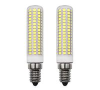 MJIUZHOU E14 Led Light Bulb 8W Equivalent to 80W 100W 120W Halogen Cool White 6500K 1160Lm AC 95V- 265V C7 Edison Chandelier Small Base for Refrigerator Ceiling Fan Bedroom Salt Lighthouse Pack of 2