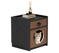 MJJRWF Cat Bed Nightstand, Solid Wood Pet Cabinet With Cat Bed, Living Room Coffee Table Multifunctional Storage Cabinet(40x40x50cm)