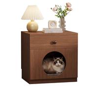 MJJRWF Solid Wood Cat Bed Nightstand Set, Multifunctional Storage Side Table, Small Storage Cabinet For Living Room/Bedroom(Style 18)