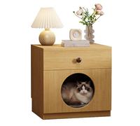 MJJRWF Solid Wood Cat Bed Nightstand Set, Multifunctional Storage Side Table, Small Storage Cabinet For Living Room/Bedroom(Style 13)