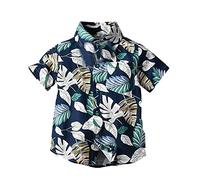 Mjjsk Boys Short Sleeve Hawaiian Shirts Summer Beach Button Down Shirts Tropical Cartoon Funny Holiday Shirt Kids Casual Fashion Tops (A-3-Black,4-5 Years)
