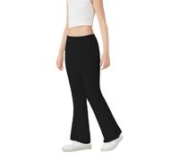 Mjjsk Girls Flare Pants Elastic Waist School Casual Dance Yoga Trousers Kids Bell Bottom Sports Leggings Stretchy Soft Flared Trousers (Black,18-24 Months)