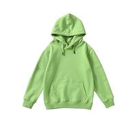 Mjjsk Kids Girls Boys Plain Hooded Sweatshirt Fashion Hoodies Long Sleeve Casual School Jumpers Winter Warm Soft Cozy Pullover Tops (Green,15-16 Years)