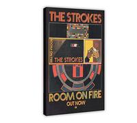 MJKO The Strokes Room On Fire Album Cover Canvas Poster Bedroom Decor Sports Landscape Office Room Decor Gift Frame-style 16x24inch(40x60cm)