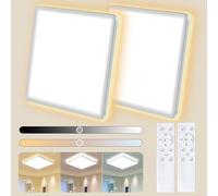 MJKOPEE 24W LED Ceiling Lights - 3000LM 30cm Bathroom Light with Remote Control, 3000-6500K 10%-100% Brightness Adjustable Ultra-Thin Modern Bath Ceiling Lights Lamp for Bedroom, Kitchen, White 2 PCS