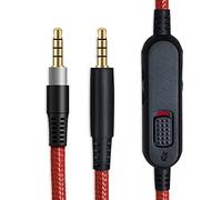 MJKOR Replacement Audio AUX Cable Compatible with HyperX Cloud Mix and Cloud Alpha Gaming Headset, Inline Mute and Volume Control(No Inline Mic, Red)