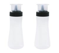 MJLOMJ 2 Pack Squeeze Bottle - 350ML Condiment Squeezy Bottles with Nozzle & Cap, Sauce Dispenser for Ketchup, Honey, BBQ, Salad Dressing, Icing, Crafts, Glue (Black,Five holes)