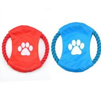 MJLOMJ 2 pcs Indestructible Dog Frisbee Toy - Floating Water & Outdoor Fetch Toy for Large Dogs, Durable Chew-Proof Rope Training Disc for Chewers (Beach, Garden Use)-Diameter 18cm (Red+Blue)