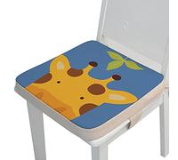 MJLOMJ Baby Booster Seat for Dining Table Cotton and Linen Non Slip Washable Baby Booster Seat Cushion 2 in 1 Removable Toddler Heighten Chair Increasing Cushion with Safety Buckle,Fawn,5cm