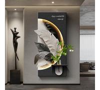 MJMLUCK 3D Vision Wall Art Decor with Led Light Creative Sandstone Painting, Modern Minimalist Wall Decor Art for Hotel, Lobby, Living Room, Bedroom (Black 1 60 * 120cm/23.6 * 47.2in)