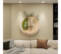 MJMLUCK 3D Vision Wall Art Decor with Led Light Creative Sandstone Painting, Wall LED Decor Light for Hotel Lobby Living Room Bedroom, Remote Control Switch (Light Green 50cm/19.7in)