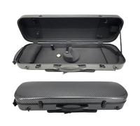 MJMLUCK 4/4 Full Size Carbon Fiber Composite Professional Rectangular Shape Lightweight Violin,Hard Case with Music Sheet Bag Backpack-Style Shoulder Straps Hygrometer (Black) (Black)