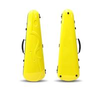 MJMLUCK 4/4 Full Size Violin Case Hard Shell Stripe Violin Box Musical Note Design Colourful Case with Strong Strap Violin Bag (Yellow) (Yellow)