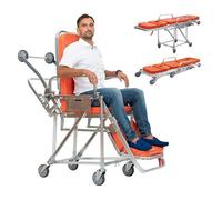 MJMLUCK Aluminum Alloy Chair Ambulance Stretcher Bed with Wheels, Folding Automatic Loading Ambulance Gurney Stretcher, for Emergency Evacuation, Rescue, Patient Transfer, Capacity 400 lbs