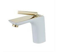 MJMLUCK Basin Faucet Bathroom Single Lever Faucet Hot and Cold Brass Toilet Sink Faucet Water Crane Mixer Gold White Sink Faucet(Light Yellow) (Light Green)