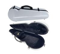 MJMLUCK Carbon Composite 4/4 Violin Case Hard Shell Travel Fiddle Case, Suspension Padding, Backpack Straps, Ultra-Light Build,Protection,Waterproof Durable (Black) (White)