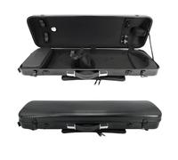 MJMLUCK Carbon Fiber 4/4 Violin Case - Waterproof Violin Box with Comfortable Handle & Plush Interior Padding - Durable Protection (Black)