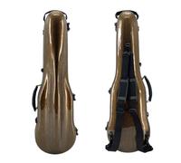 MJMLUCK Carbon Fiber Violin Case 4/4 with Backpack Straps Ultra Lightweight Hard Shell Travel Case with Bow Holders&Hygrometer,Maximum Protection,Waterproof Durable (Purple) (Brown)